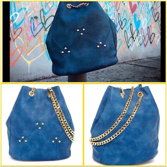 🔥1 left🔥Trendy Bucket Bag with Gold Link Strap - Picture 2 of 2